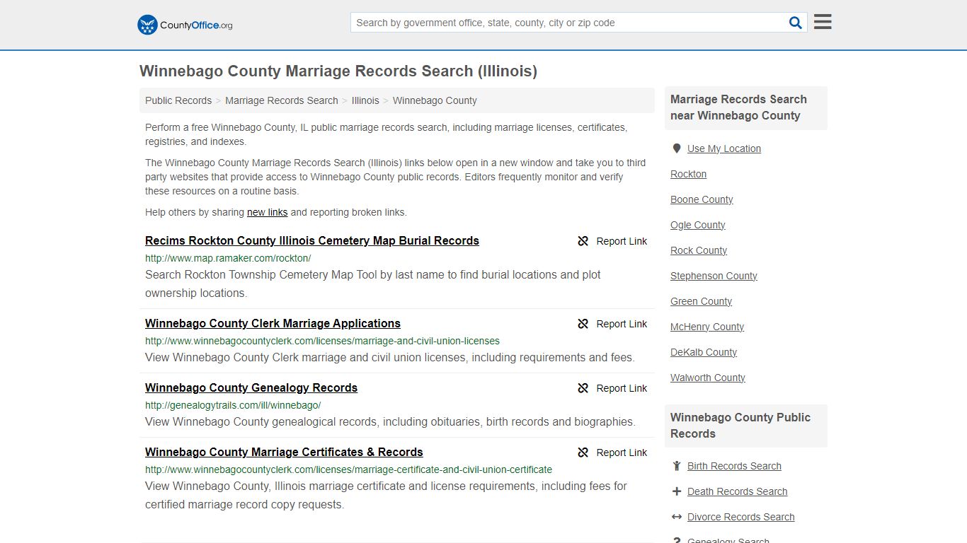 Marriage Records Search - Winnebago County, IL (Marriage Licenses ...