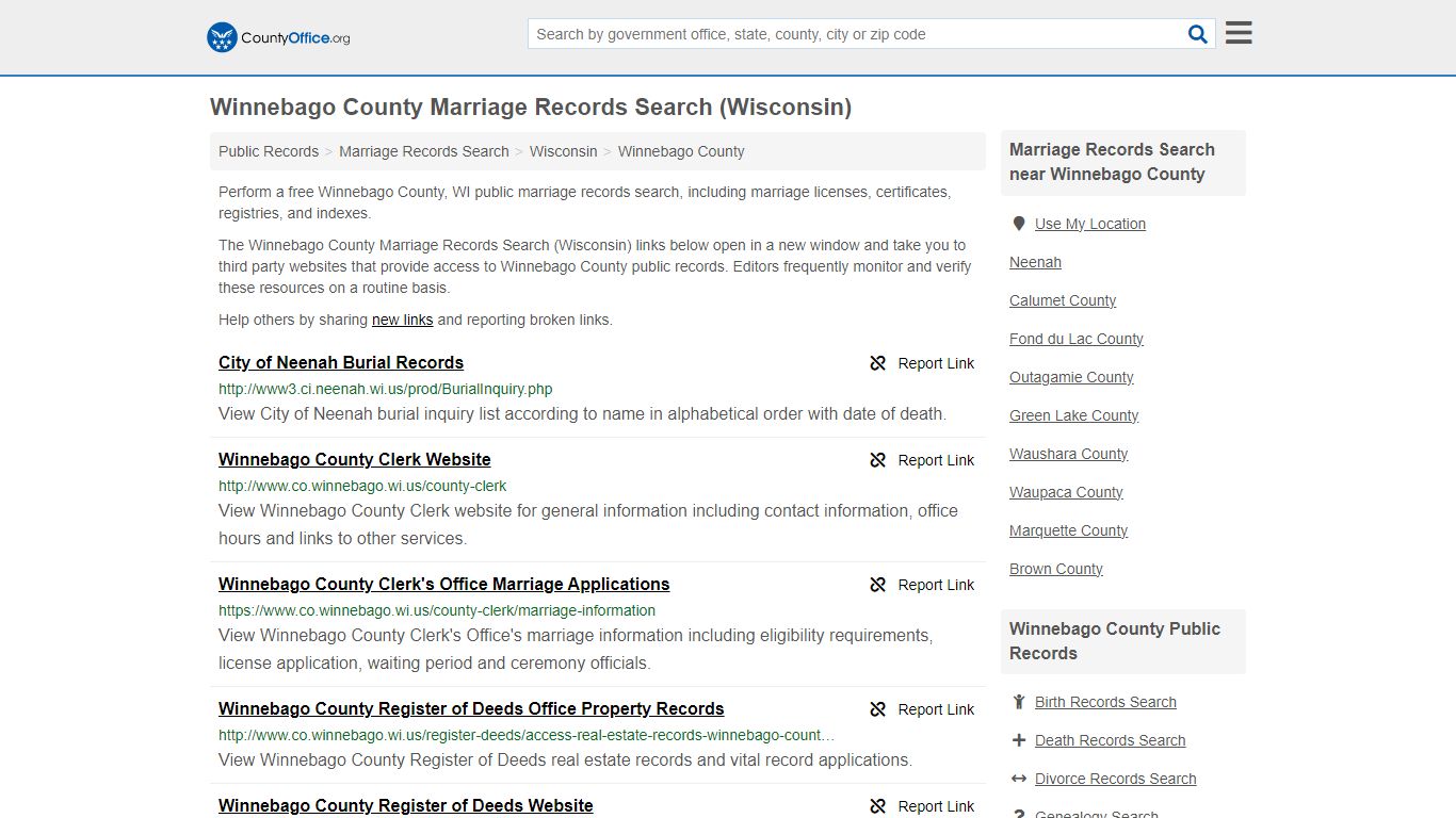 Marriage Records Search - Winnebago County, WI (Marriage Licenses ...