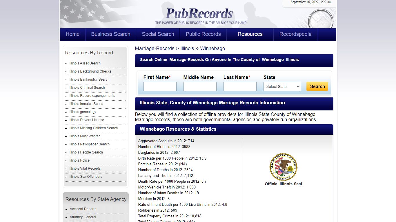 Winnebago County, Illinois Marriage Records - Pubrecords.com